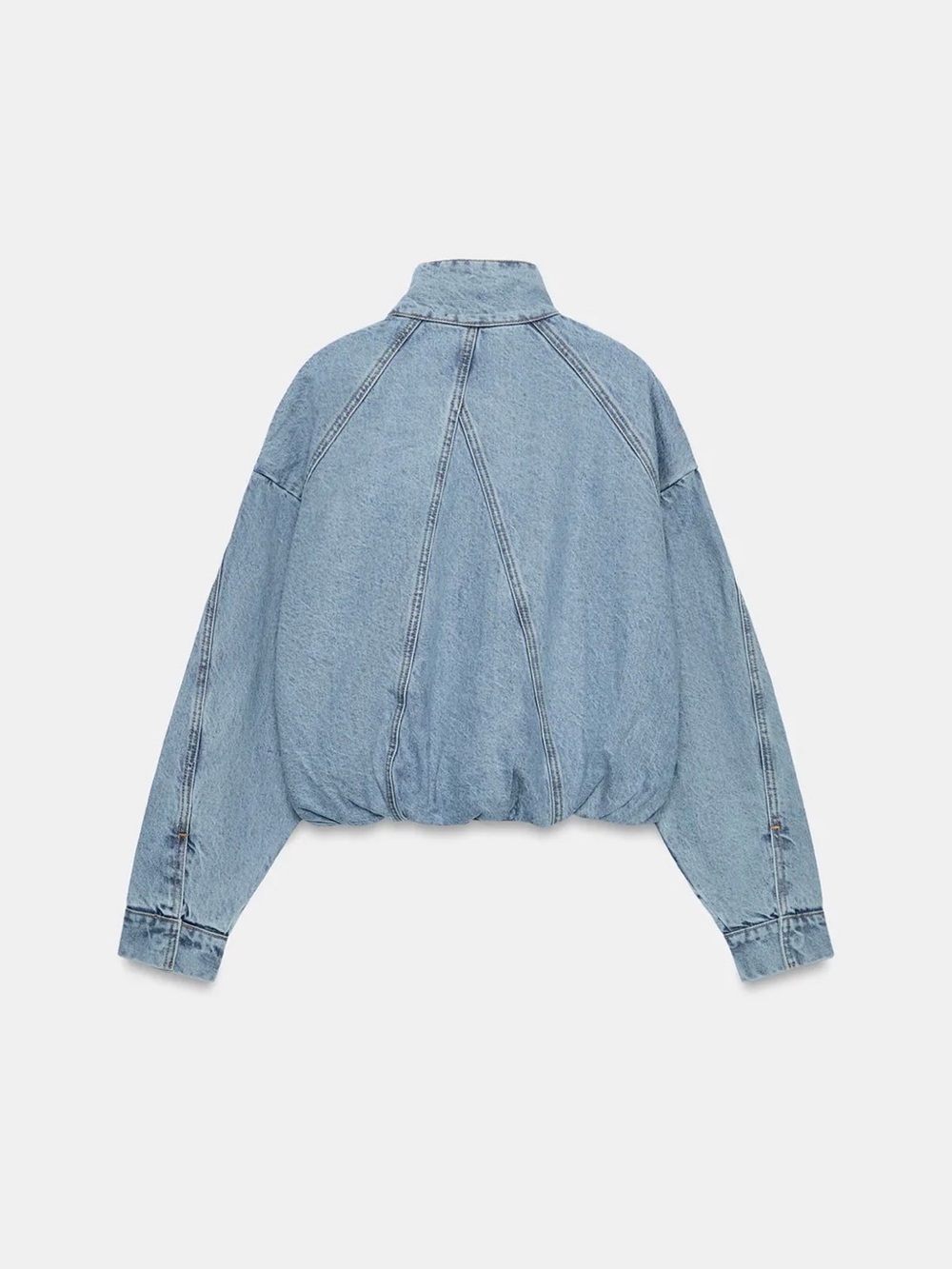 NWT ZARA Z1975 HIGH NECK DENIM BOMBER JACKET SIZE M - Picture 7 of 9